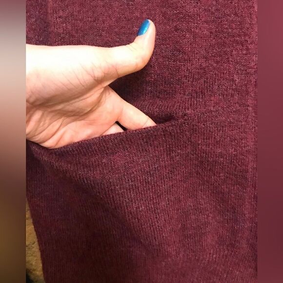 🔮 A NEW DAY | Maroon Open Fuzzy Cardigan Size Small - Picture 5 of 5